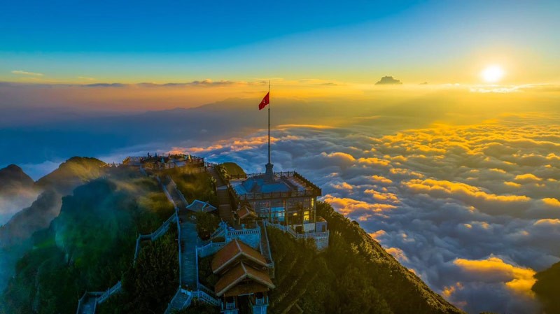 Đỉnh Fansipan ở huyện Sa Pa, Lào Cai.