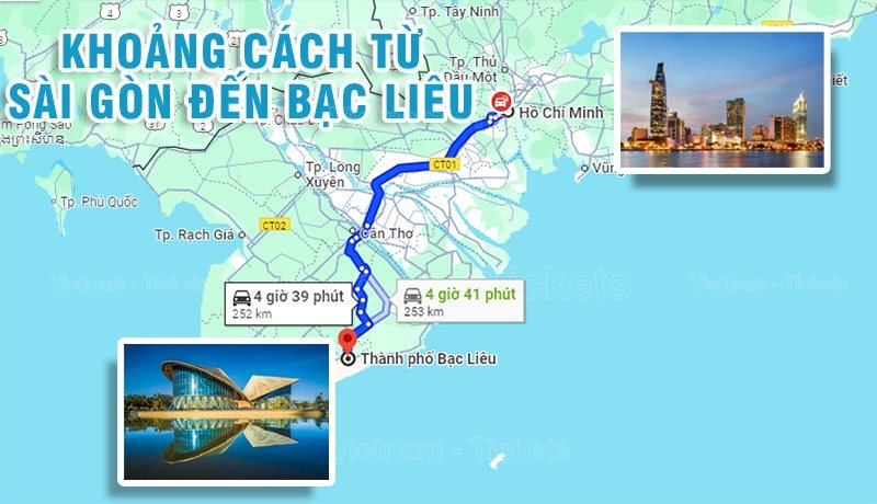 Cách di chuyển đến Bạc Liêu
