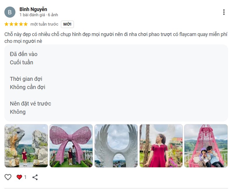 feeback của du khách 