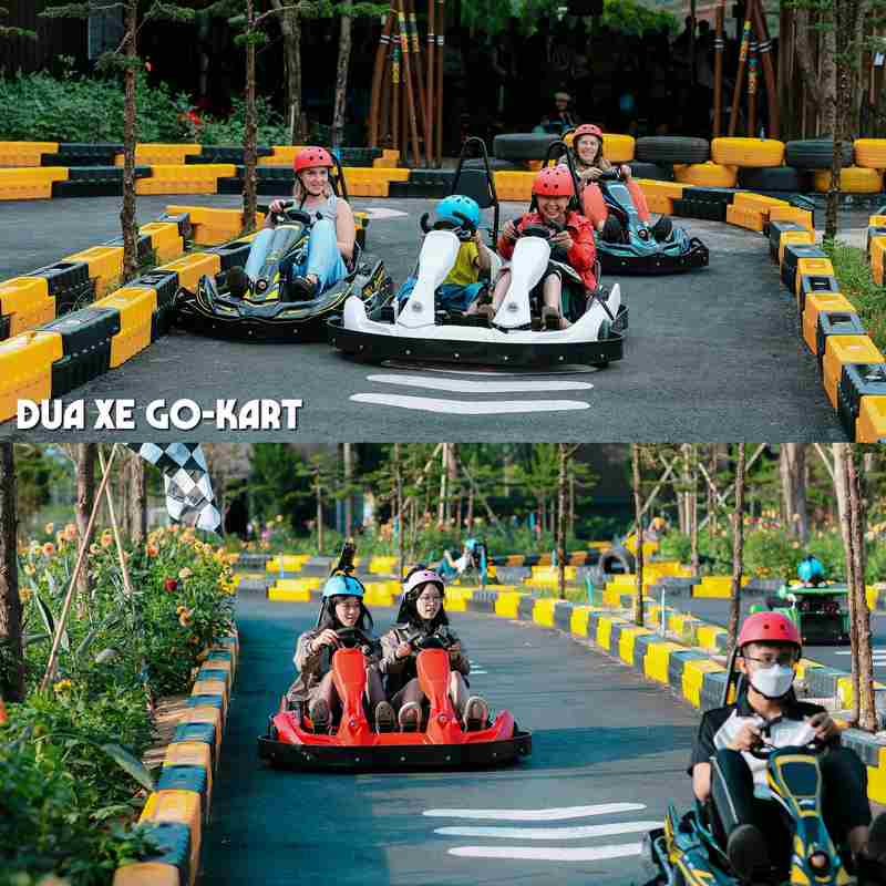 Khách chỉ cần mua vé vào cổng là đã có thể được chơi Gokart miễn phí rồi nha