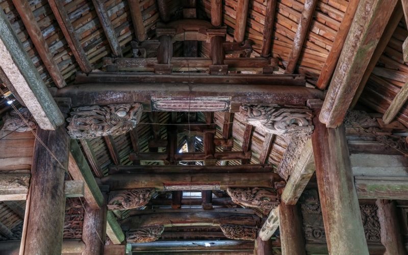 khung gỗ trong kiến trúc cổ truyền của người Việt